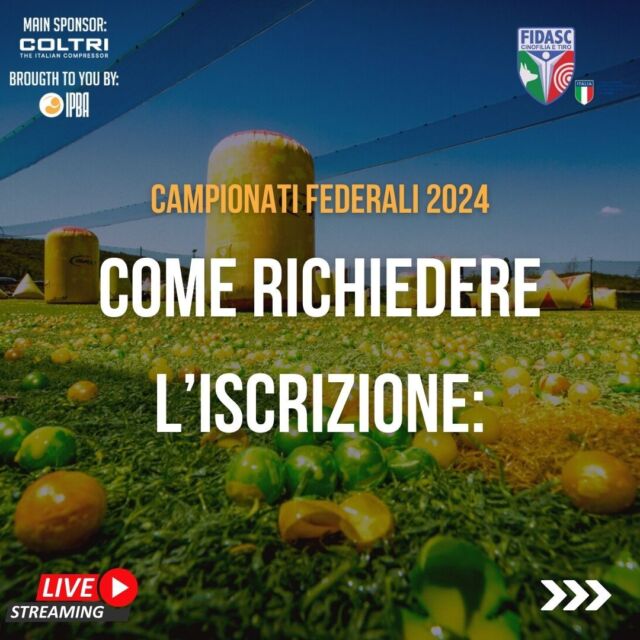 Quale procedura seguire per iscrivere la/le proprie squadre ai campionati federali 2024?
Non lo può fare un utente qualsiasi ma solo un utente abilitato come "direttore sportivo"!

Le iscrizioni rimarranno aperte fino al 01/03/2024
Dal 16/02/2024 invece il costo delle iscrizioni aumenterà del 10%

Per assistenza alle iscrizioni scrivere a info@ipbs.it